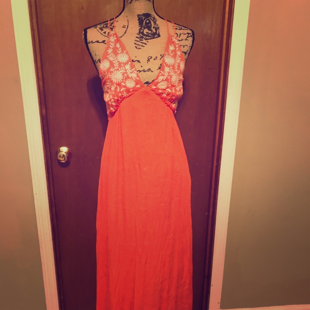 Romeo + Juliet Couture Orange Summer Maxi Dress S